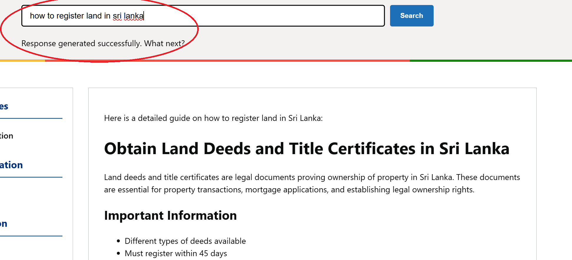 LLM-assisted search interface