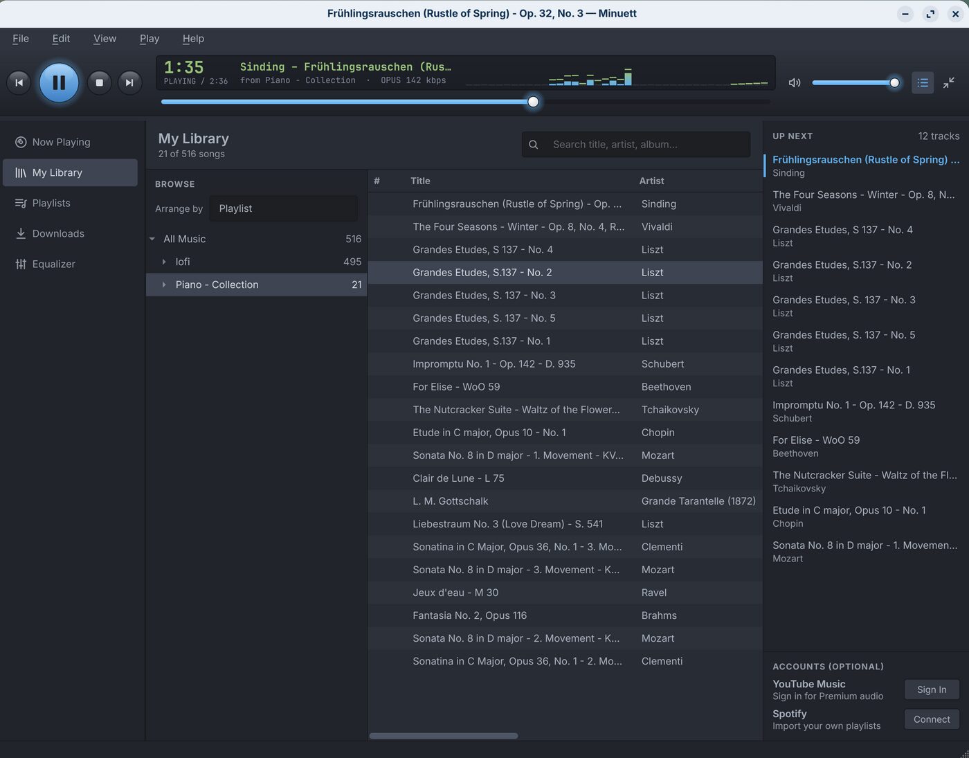 Minuett — the library view